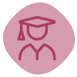 Icone représentant une personne avec un chapeau de diplomé